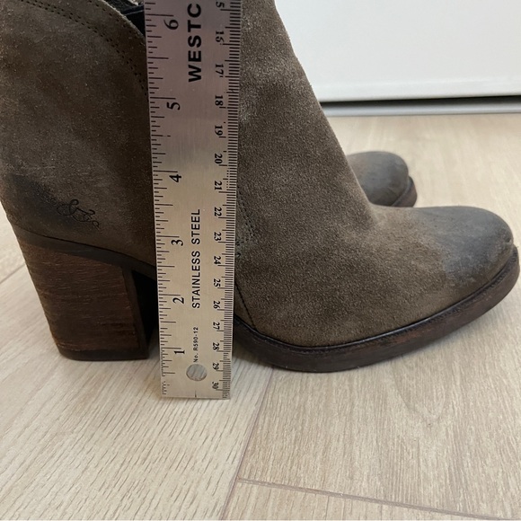 Suede Ankle Bootie in Sage Green - Picture 7 of 12